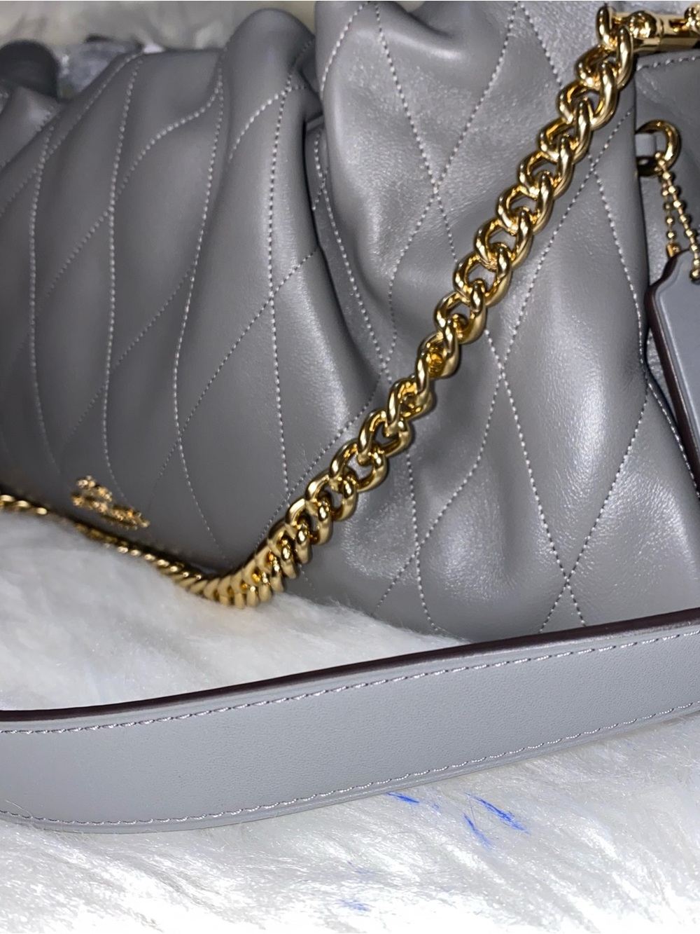 Coach 🩶 Leather Purse Faye Large Shoulder Bag With Quilting New with tags